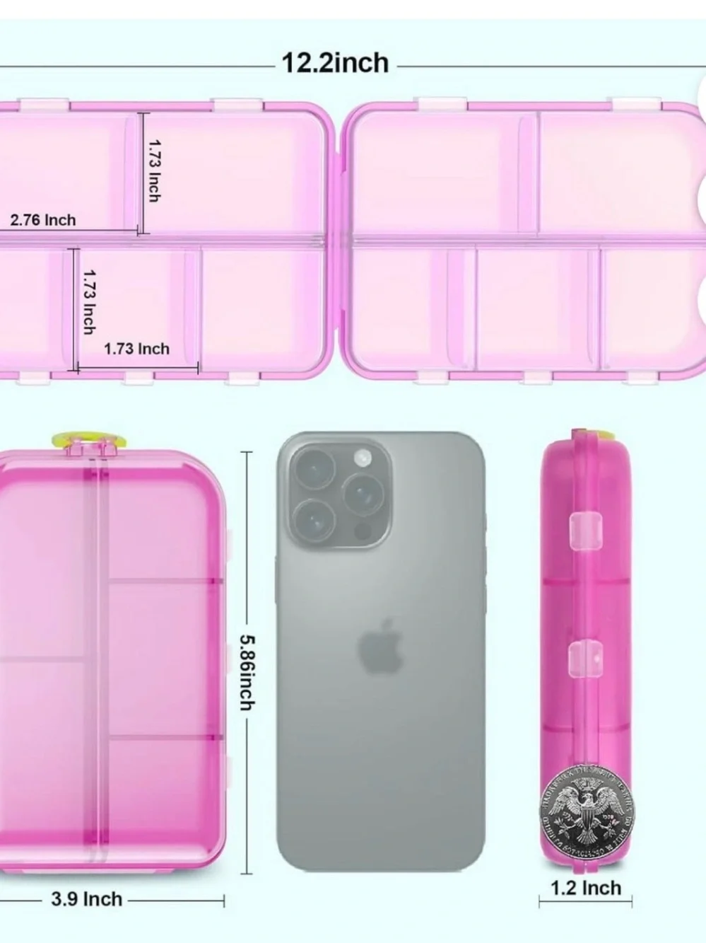 Travel Pill Organizer Case - Gray